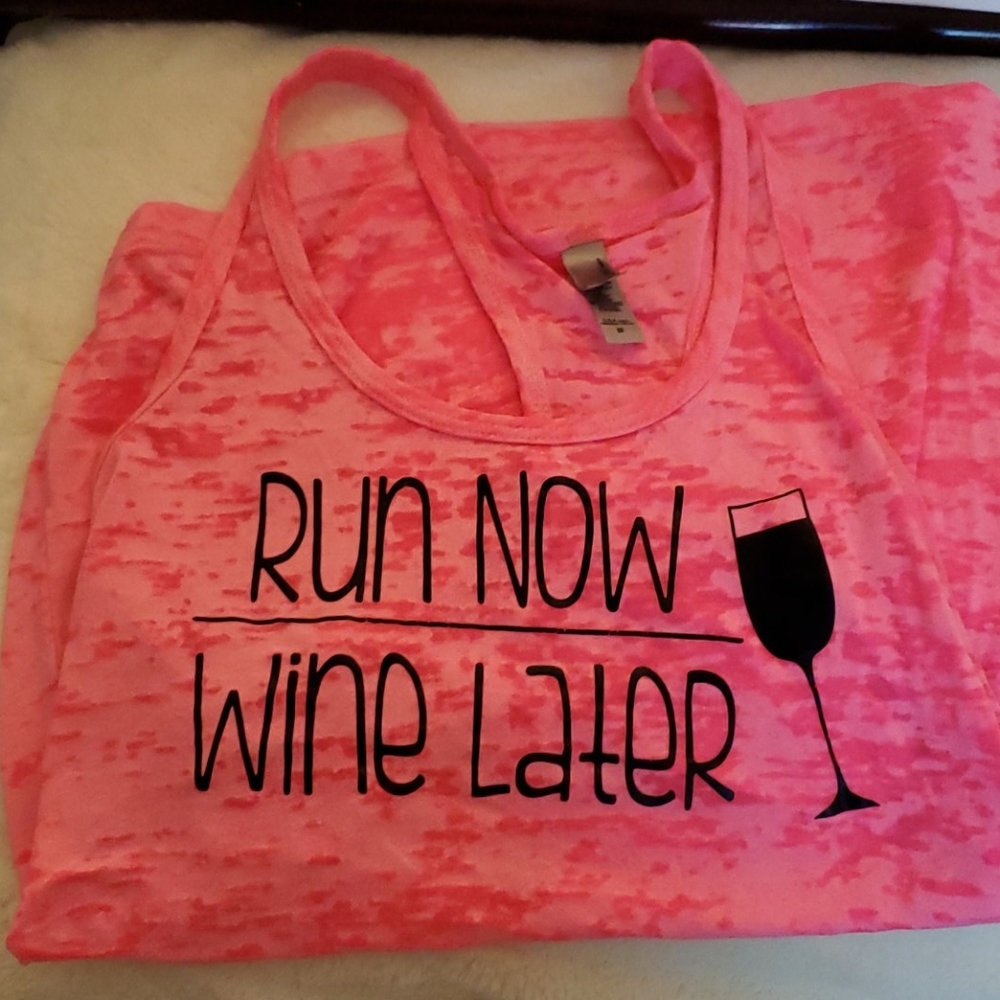 Run now Wine later work out shirt